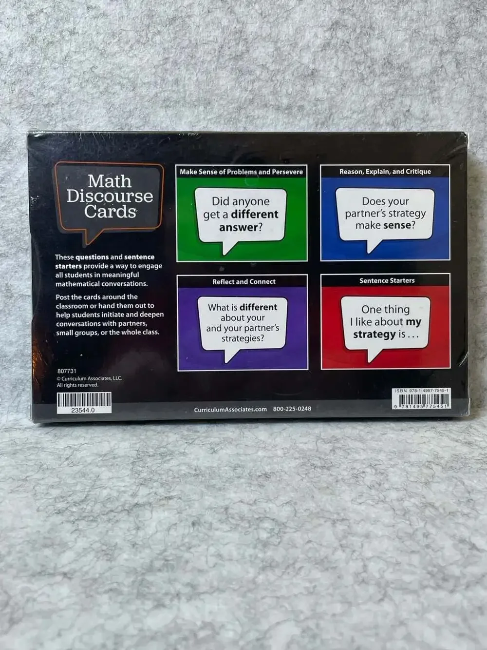 New Curriculum Associates Math Discourse Cards: Questions and Sentence Starters
